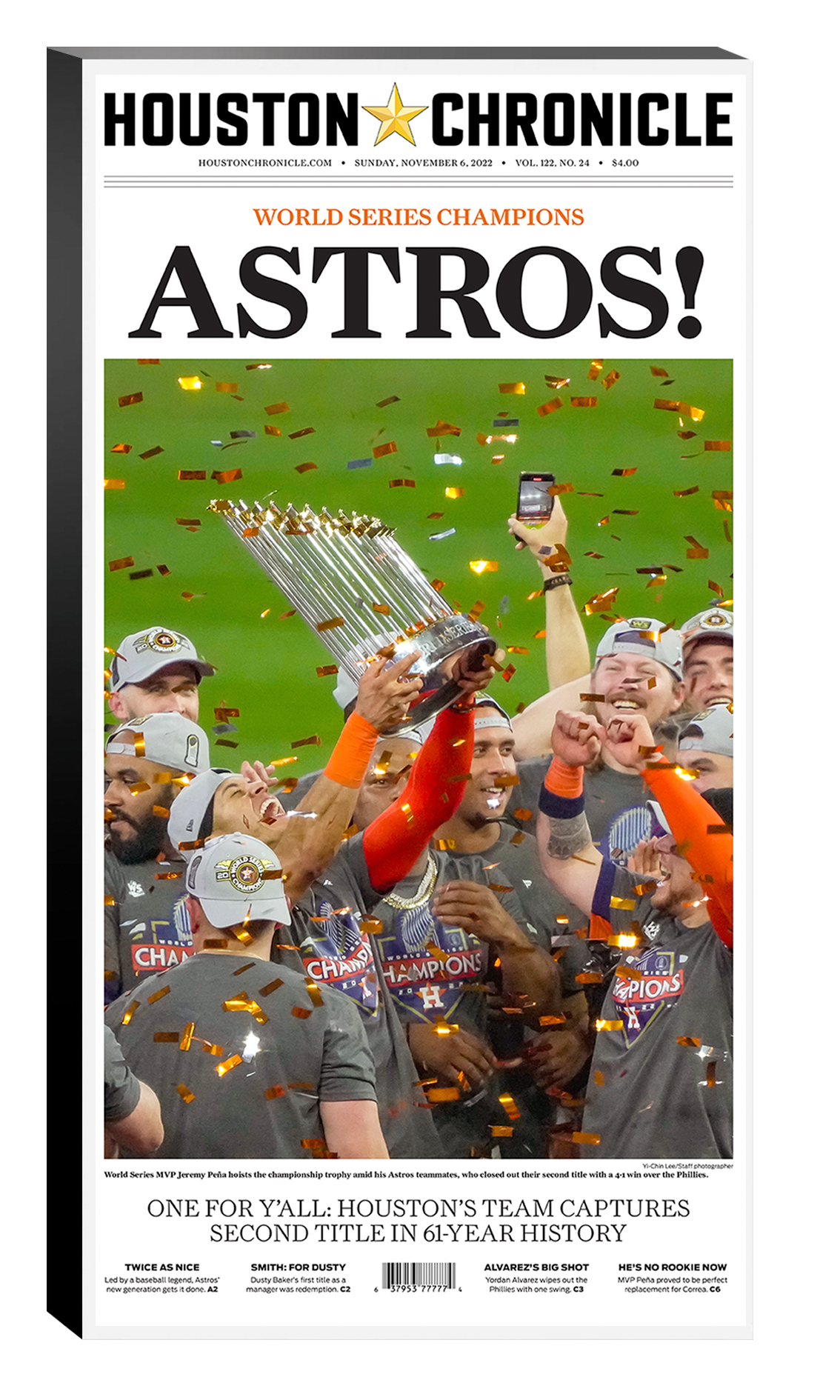 2022 "ASTROS!" Single Page Canvas Wrap Plaque